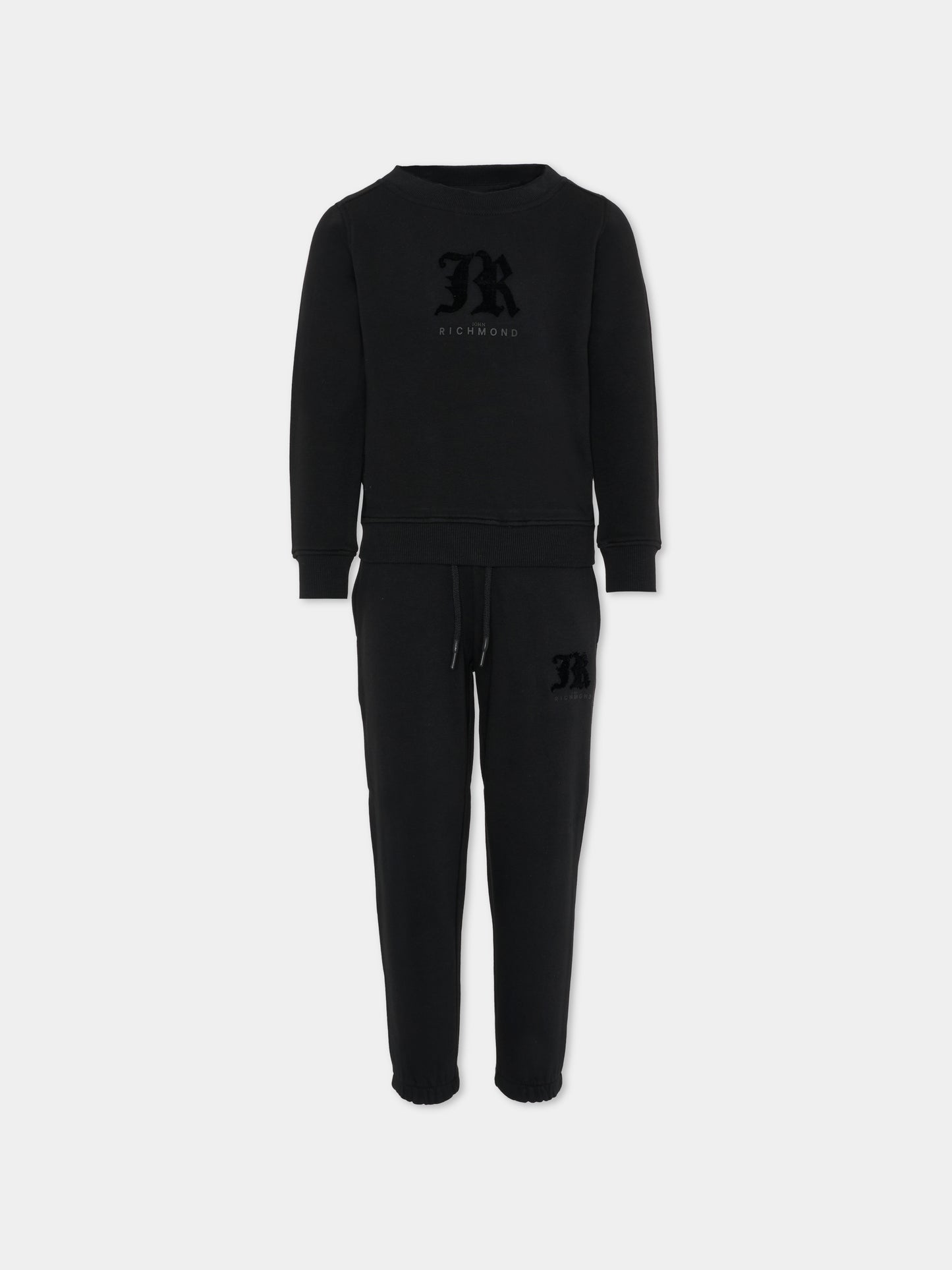 Completo nero per bambina con logo,Richmond,RGA25002CF BLACK