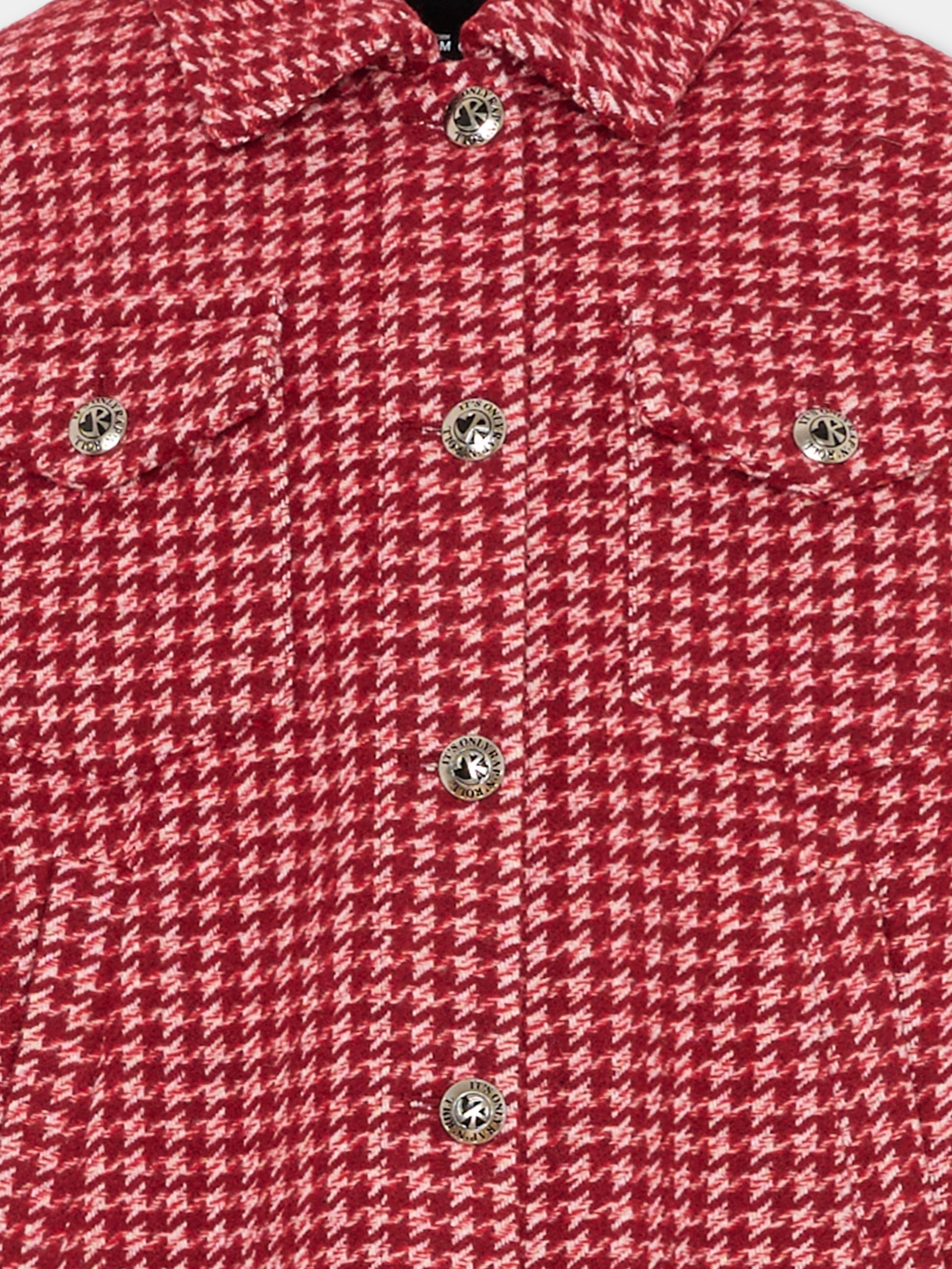 Camicia rossa per bambina con logo,Richmond,RGA25091CA P.D.POULE-RED PLUM