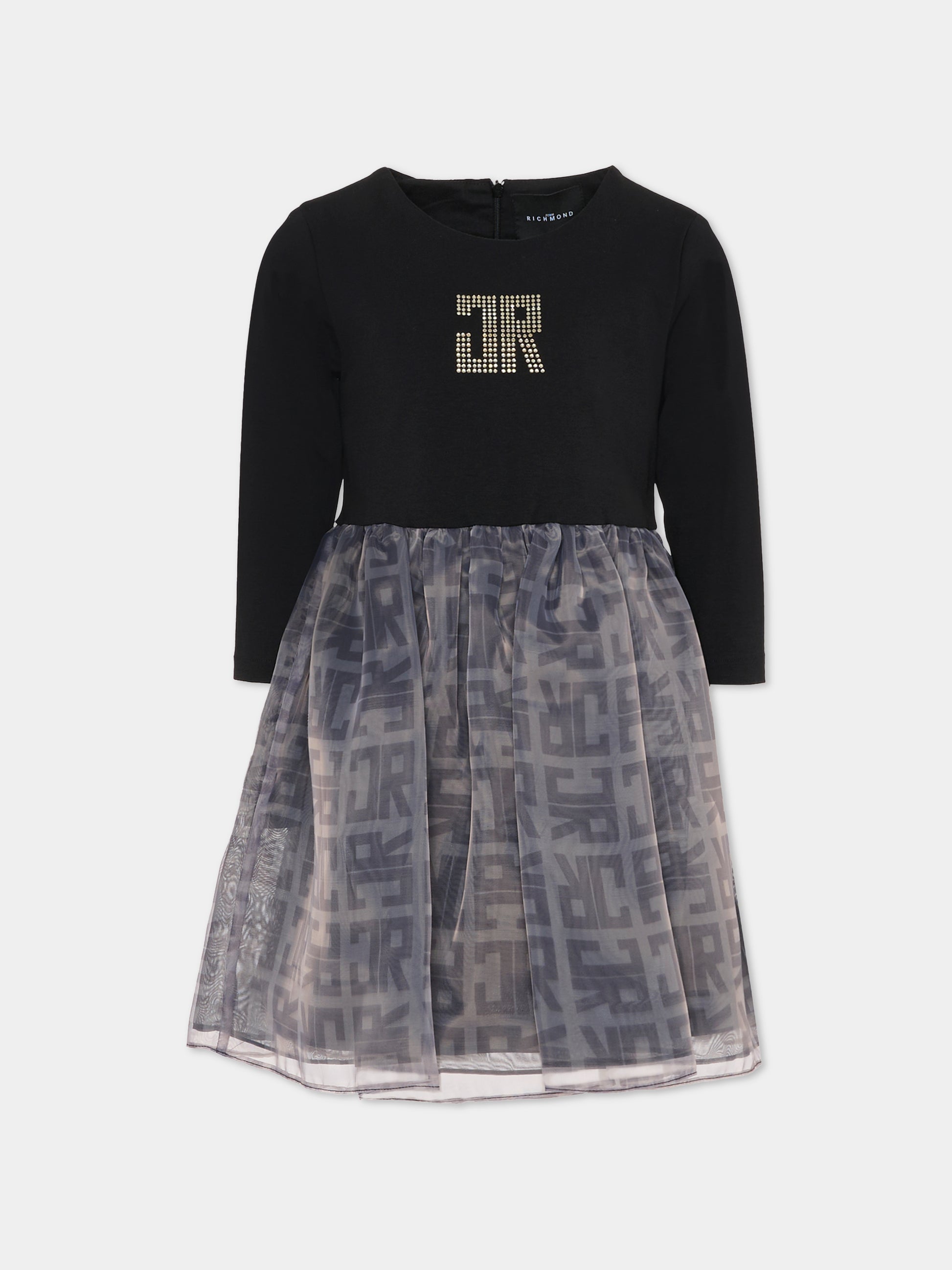 Vestito nero per bambina con logo,Richmond,RGA25174VE BLACK