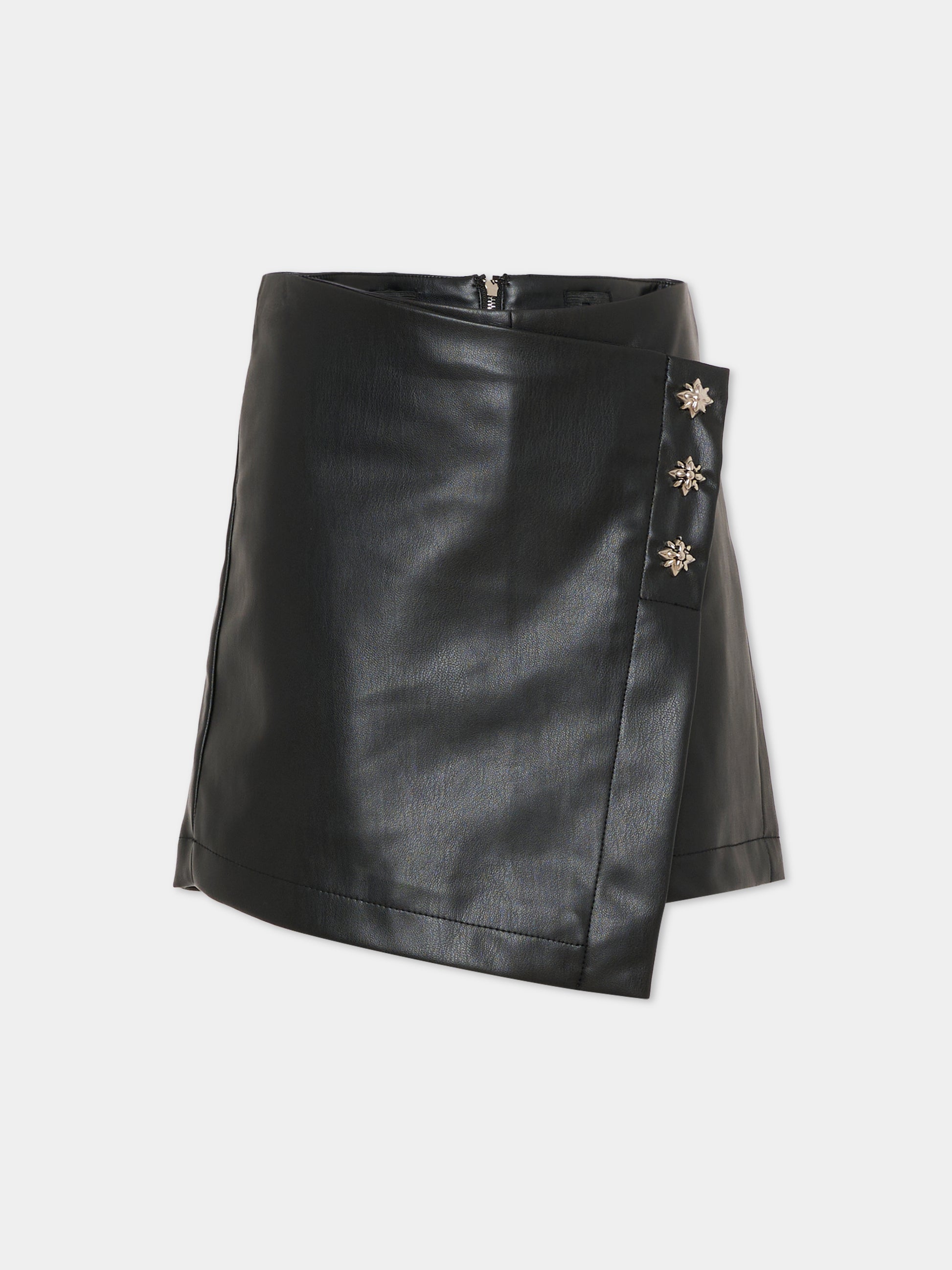 Shorts neri per bambina con borchie,Richmond,RGA25180GO BLACK