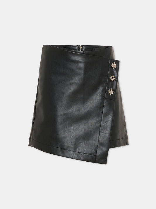 Shorts neri per bambina con borchie,Richmond,RGA25180GO BLACK