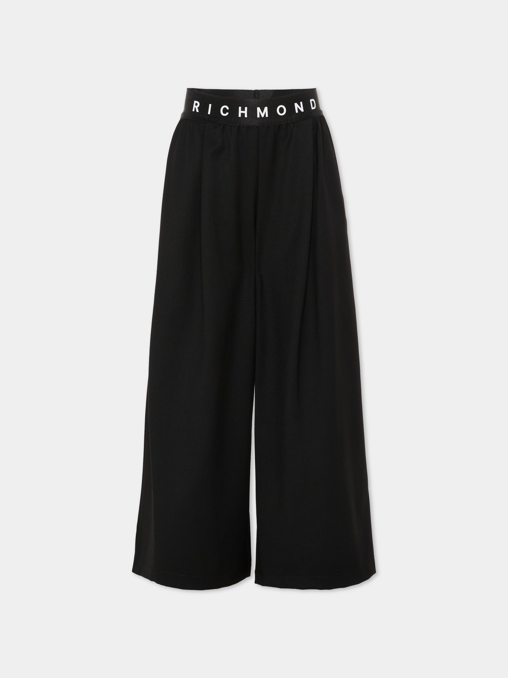 Pantaloni neri per bambina con logo,Richmond,RGA25216PA BLACK