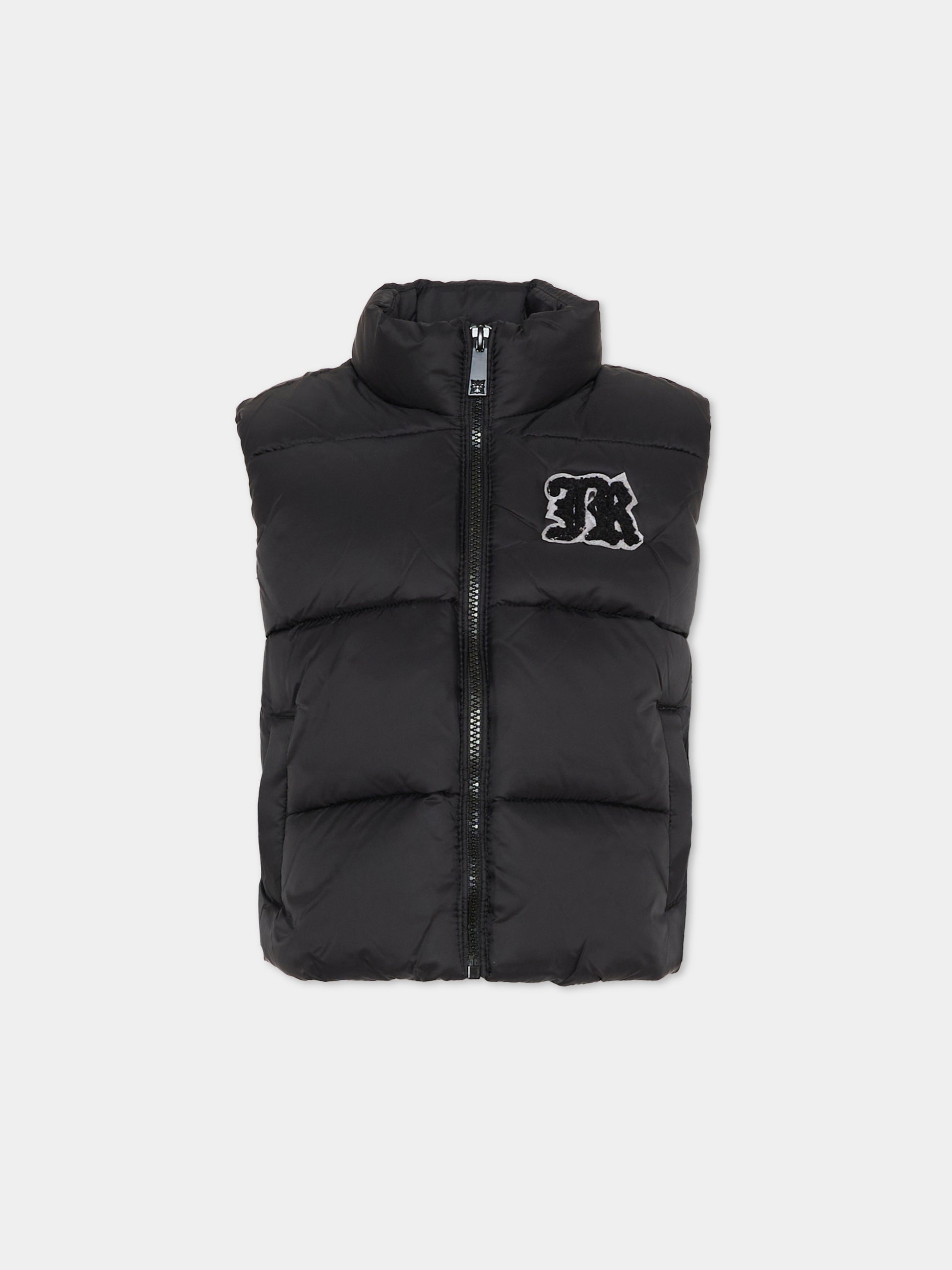 Gilet nero per bambina con logo,Richmond,RGA25232PI BLACK