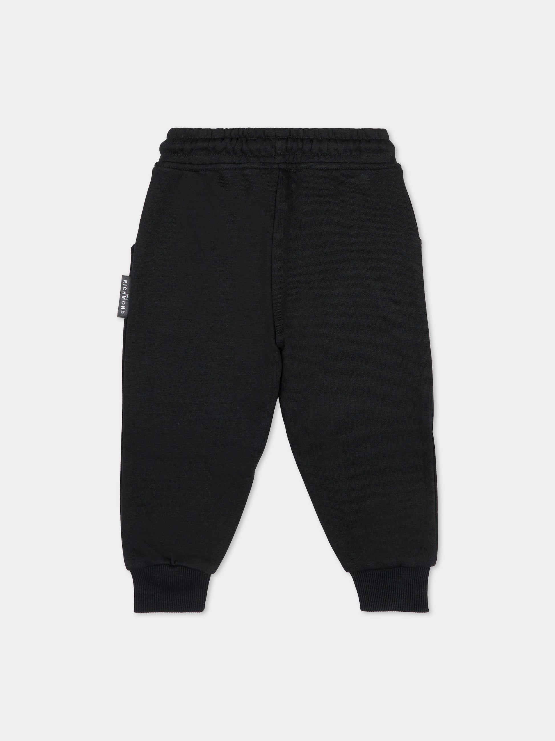 Pantaloni neri per neonata con logo,Richmond,RIA25014PA BLACK