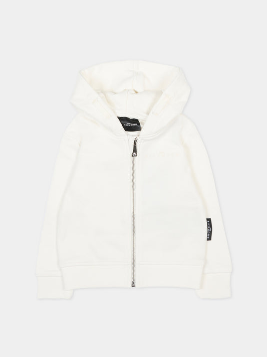 Felpa bianca per neonata con logo,Richmond,RIA25025FE OFF-WHITE