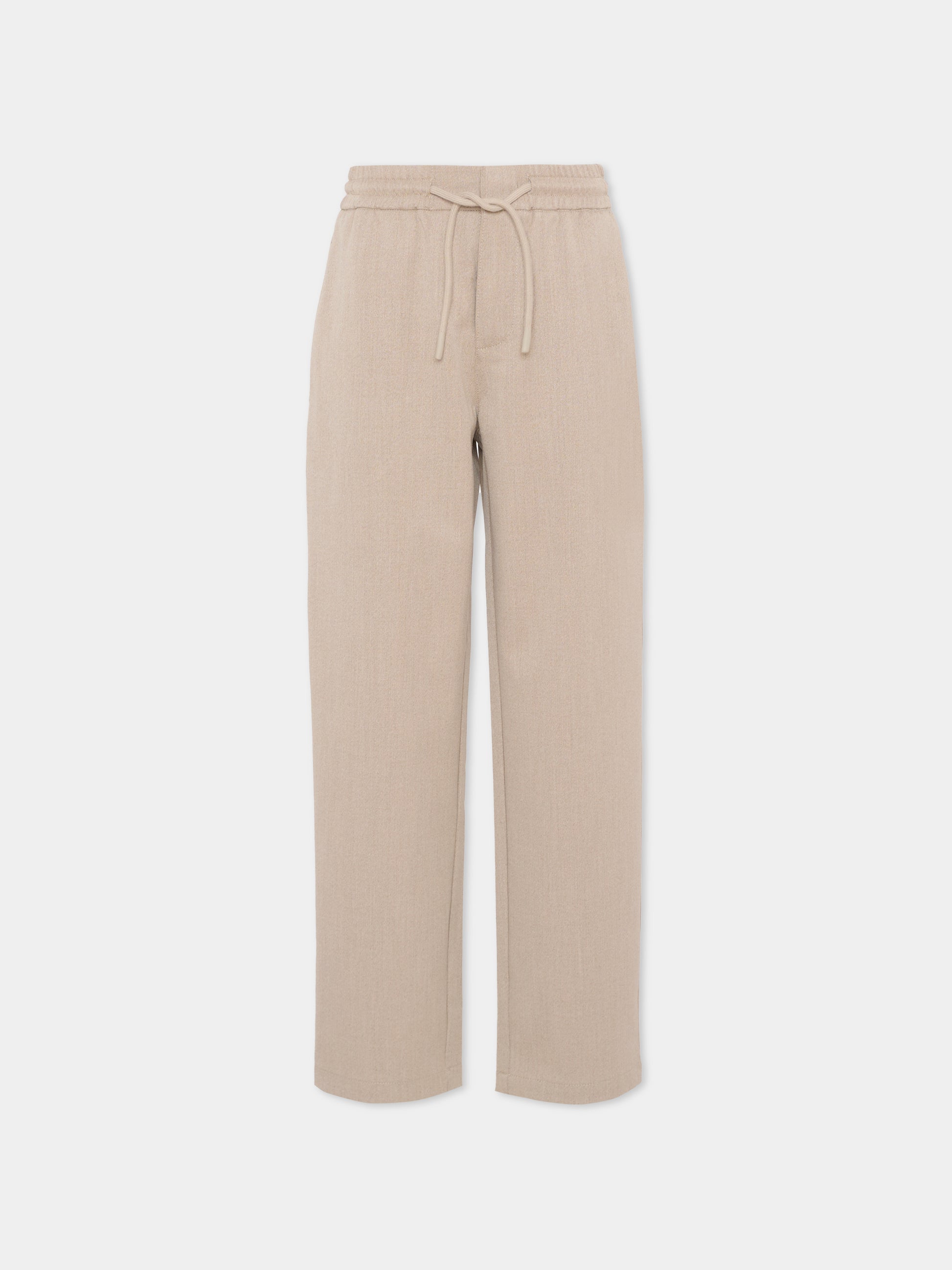 Pantaloni beige per bambino con logo,Trussardi Junior,TBA25045PA BROWN RICE