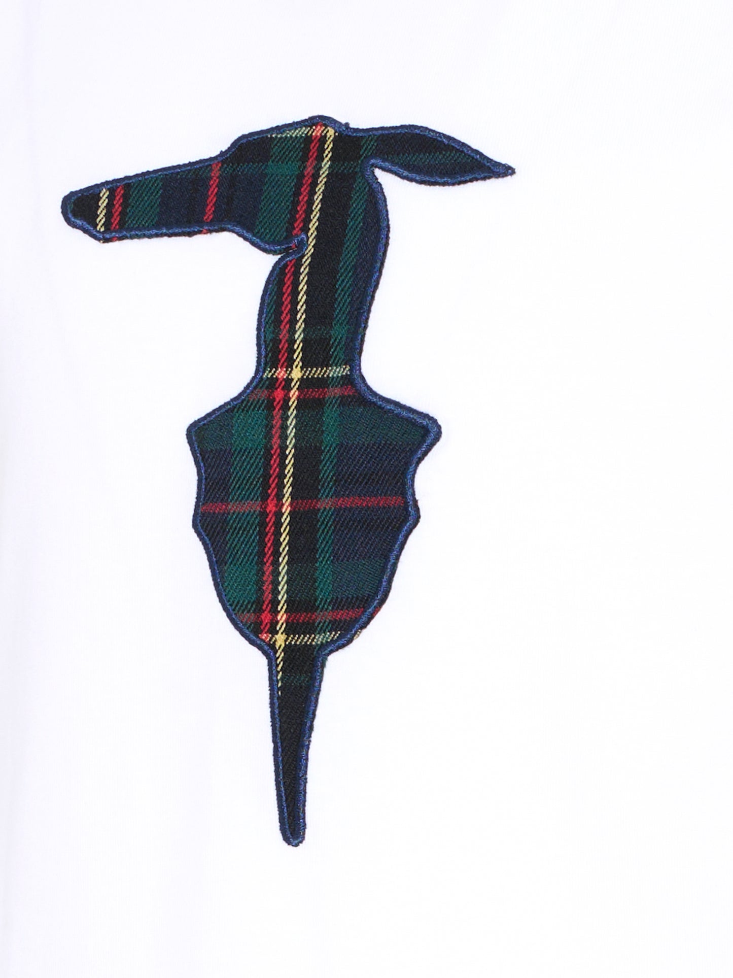 T-shirt bianca per bambina con logo tartan,Trussardi Junior,TGA25067TS WHITE