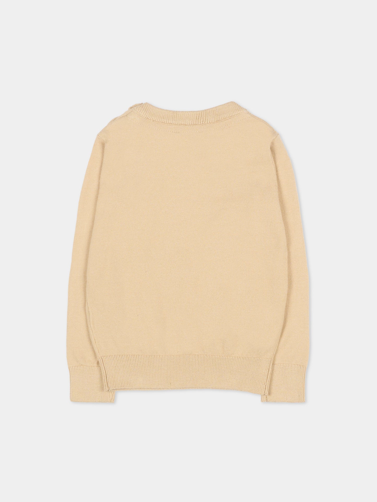 Maglione marrone per neonato con logo,Trussardi Junior,TIA25020MA BROWN RICE