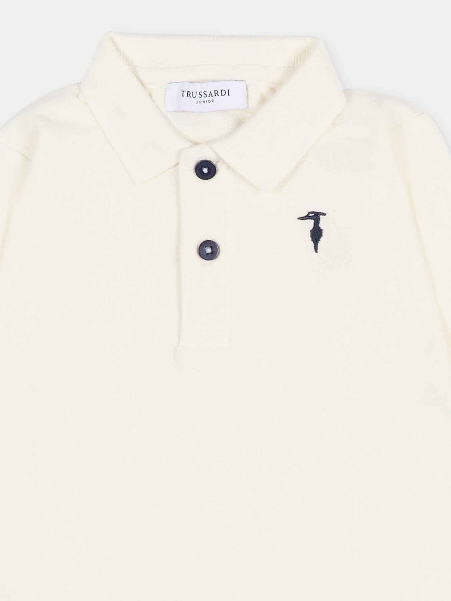 Polo bianca per neonato con logo,Trussardi Junior,TIA25022PO OFF-WHITE