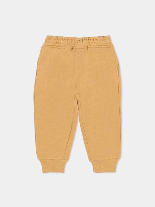 Pantaloni beige per neonato con logo,Trussardi Junior,TIA25074PA APPLE CINNAMON