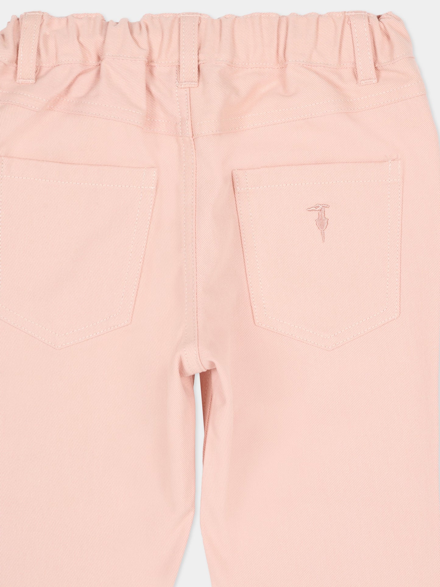 Pantaloni rosa per neonata con logo,Trussardi Junior,TIA25190PA ROSE SMOKE