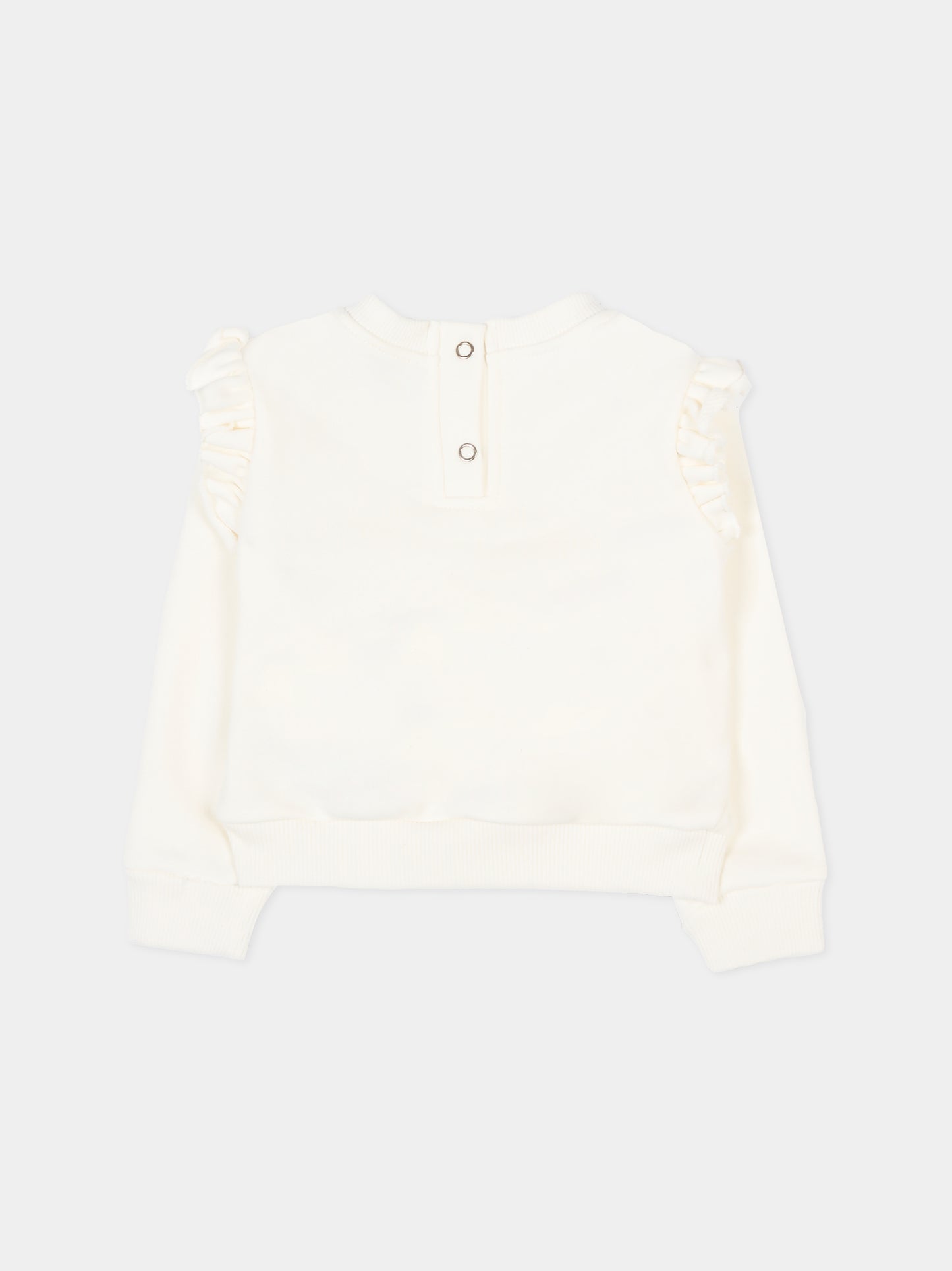 Felpa avorio per neonata con logo,Trussardi Junior,TIA25197FE GREY LIGHT