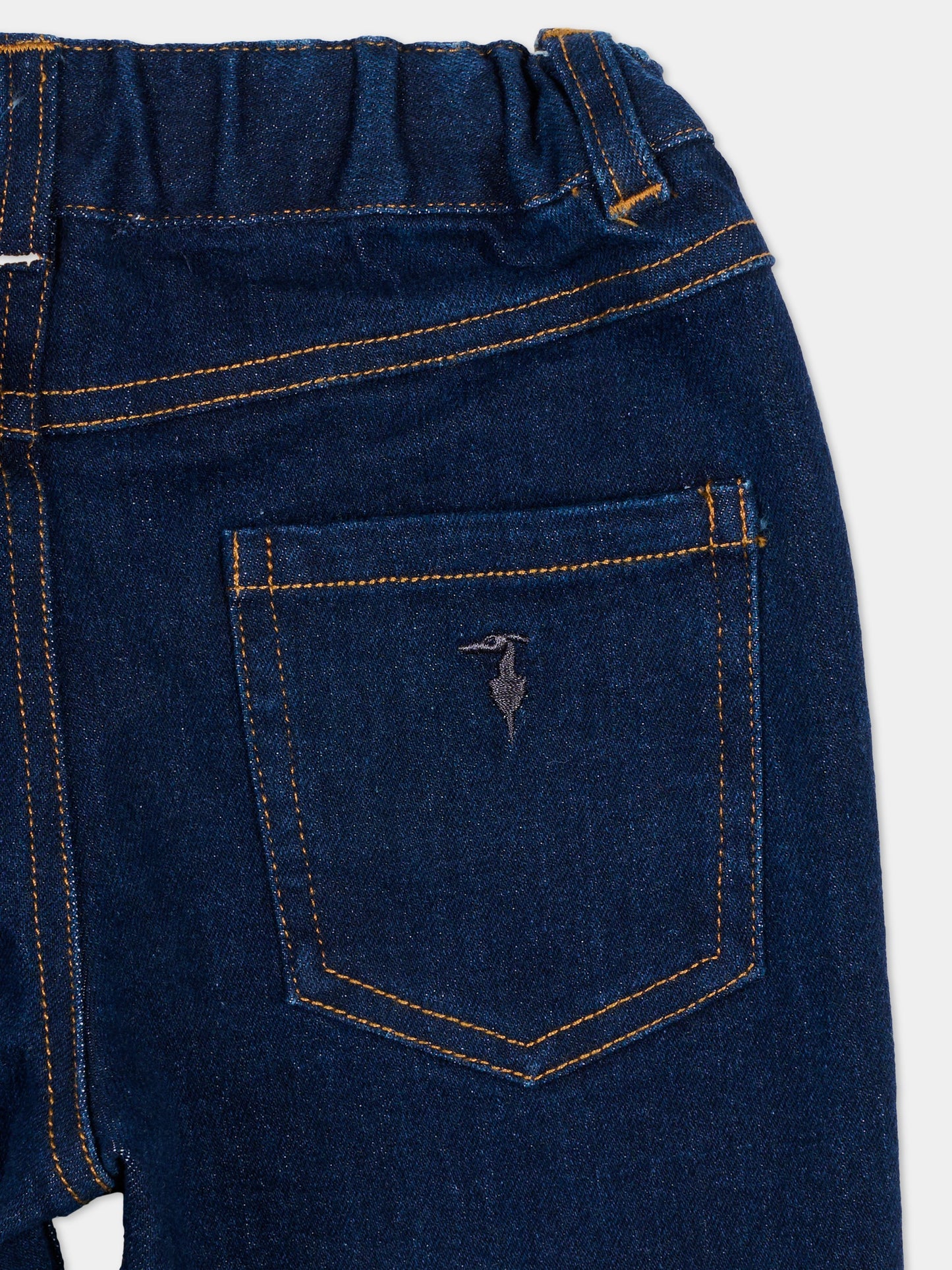Jeans denim per neonata con logo,Trussardi Junior,TIA25201JE DENIM BLUE DARK