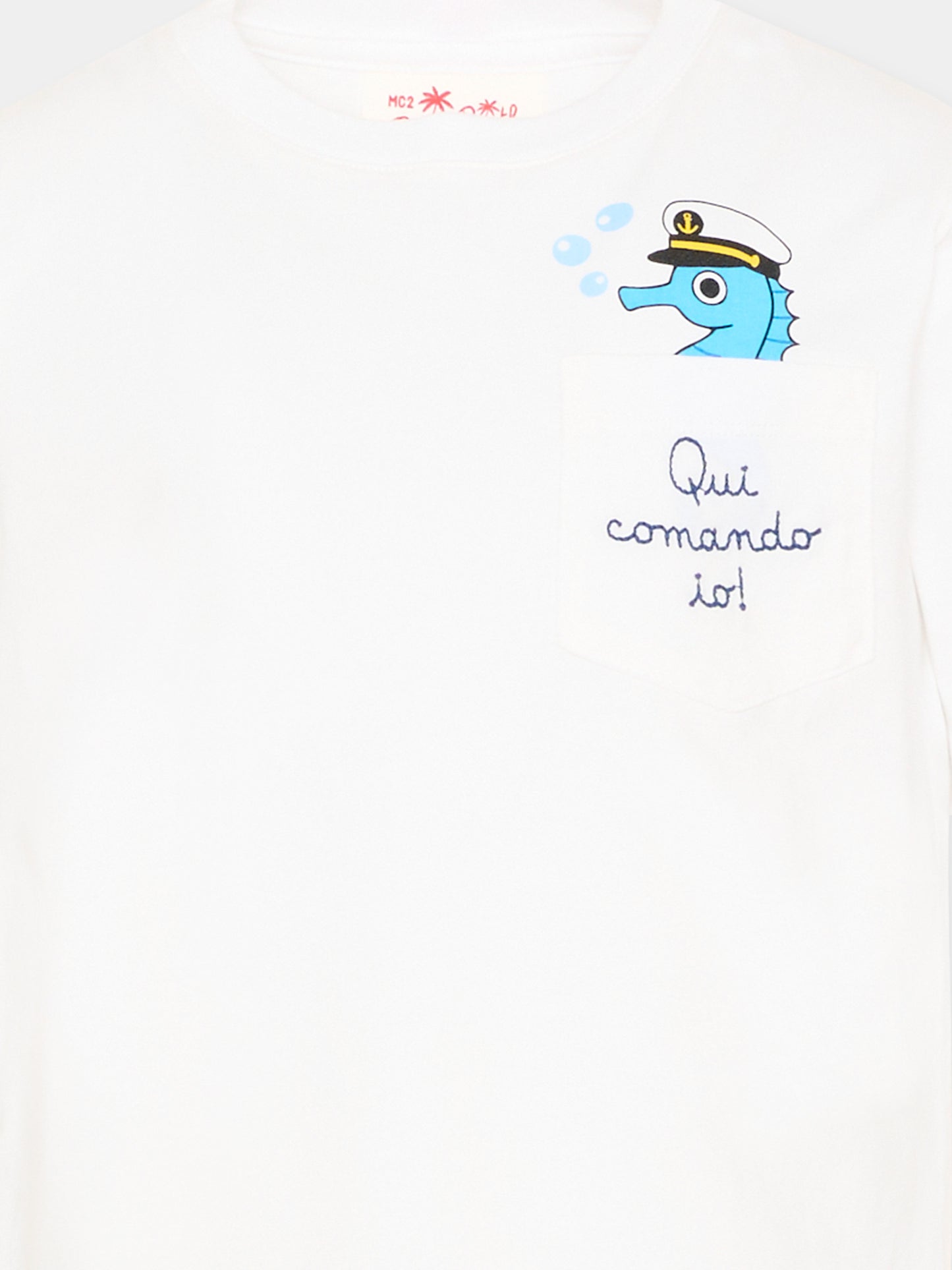 T-shirt bianca Eddy per bambino stampa pesce,Mc2 Saint Barth,EDD0001 02004L