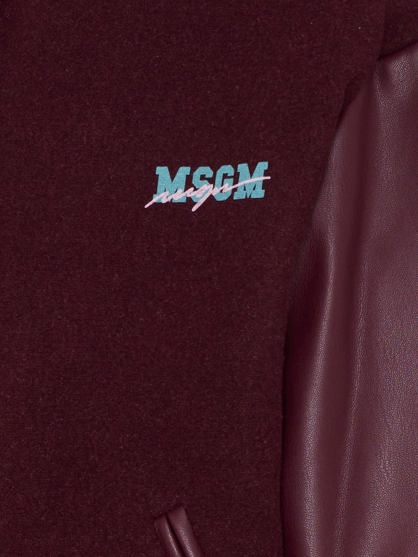 Bomber bordeaux per bambina con logo,Msgm Kids,F5MSJGBO106 MS034