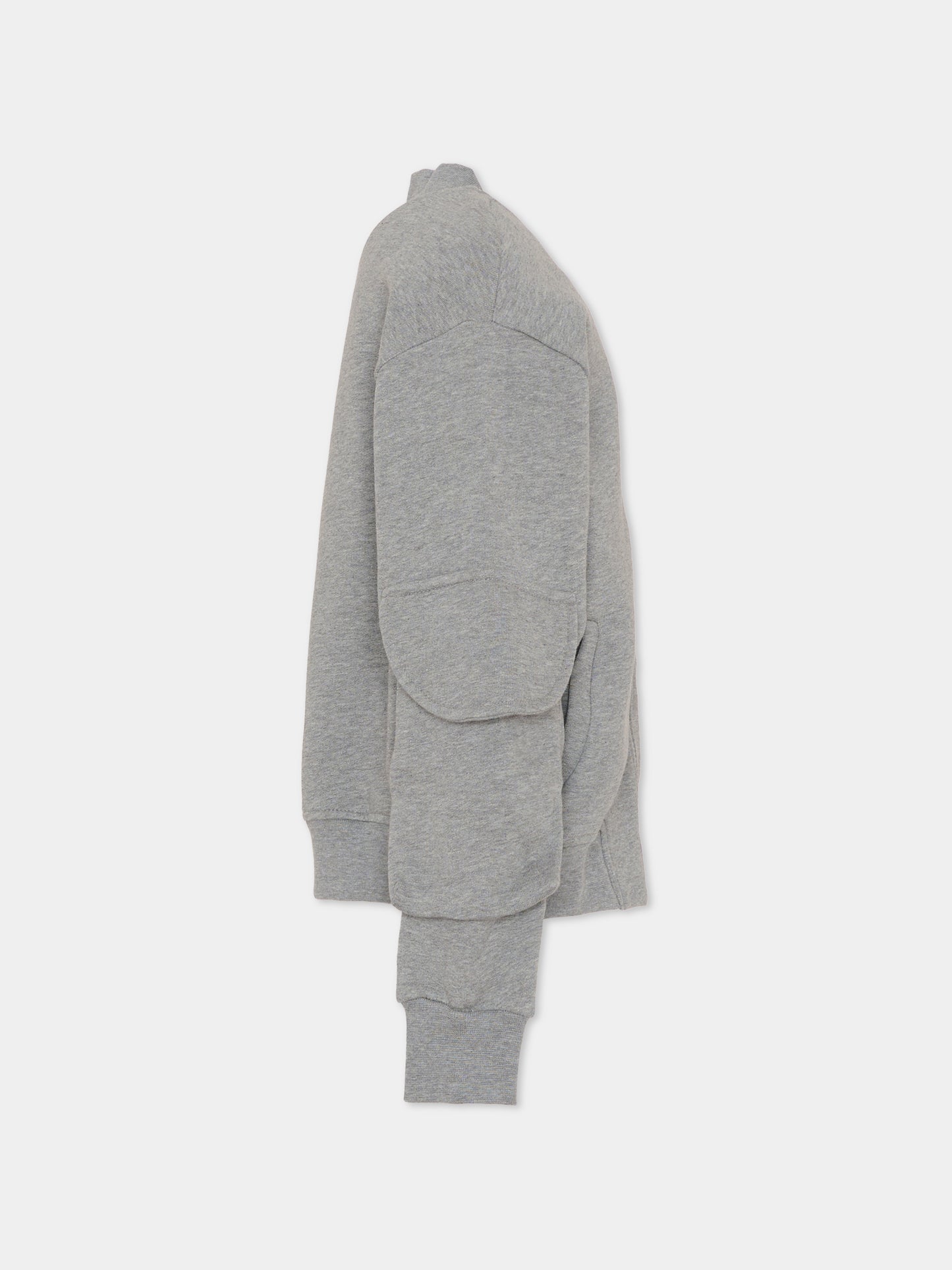 Felpa grigia per bambini con logo,Msgm Kids,F5MSJUBO026 104