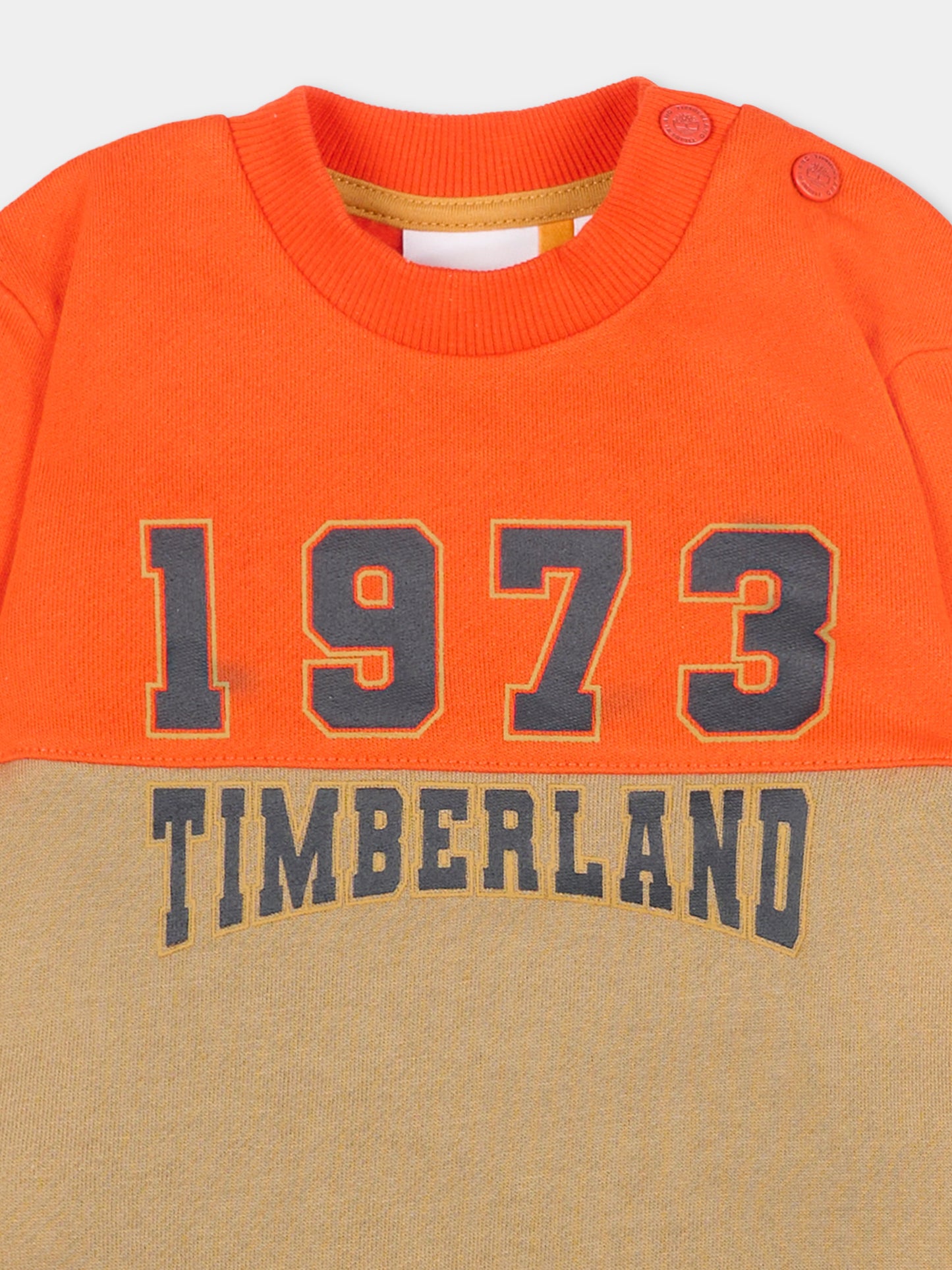 Felpa rossa per neonato con logo,Timberland,T60257 98G