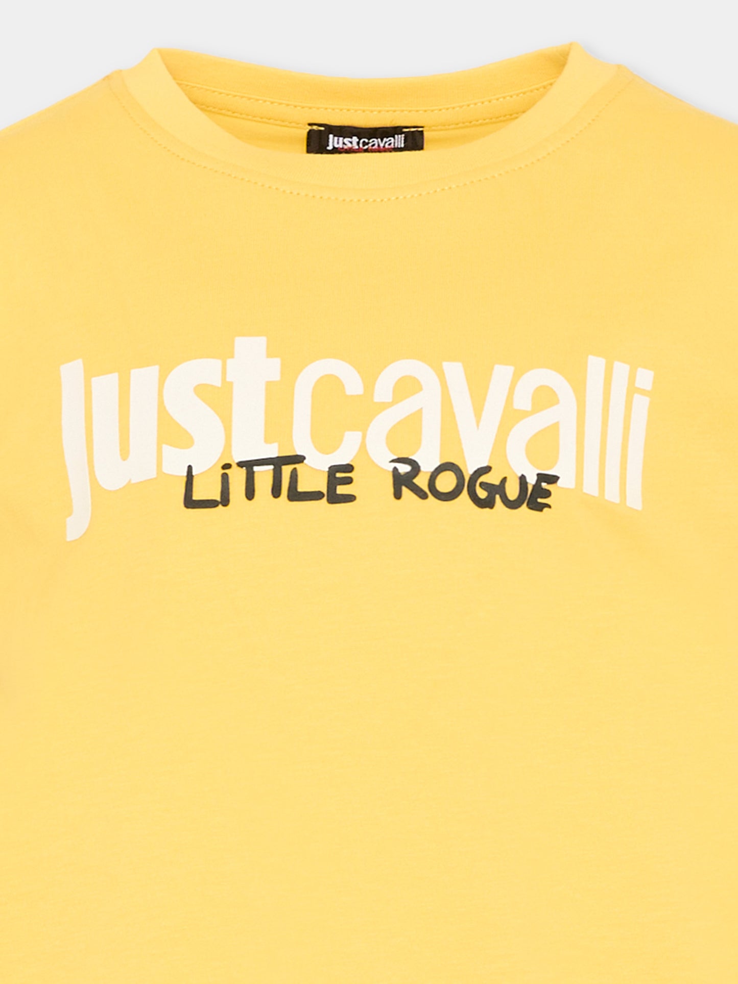 T-shirt gialla per bambino con logo,Just Cavalli Kids,JIP26047TS YELLOW DAFFODIL