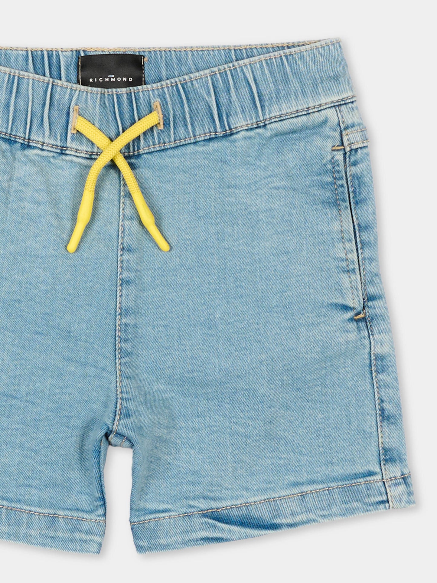Shorts denim per neonato con ricamo,Richmond,RIP26107BE DENIM BLUE LIGHT