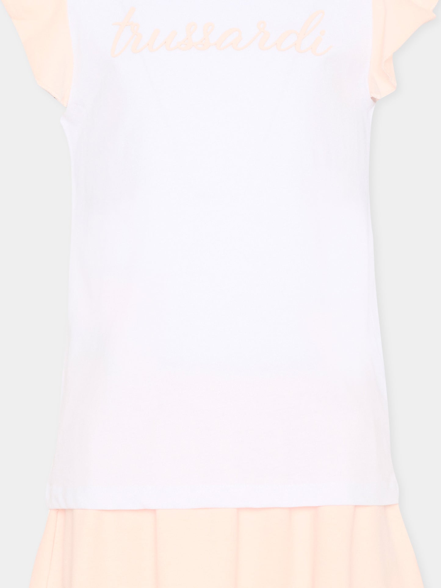 Completo sportivo bianco per bambina con logo,Trussardi Junior,TIP26022CJ WHITE PINK