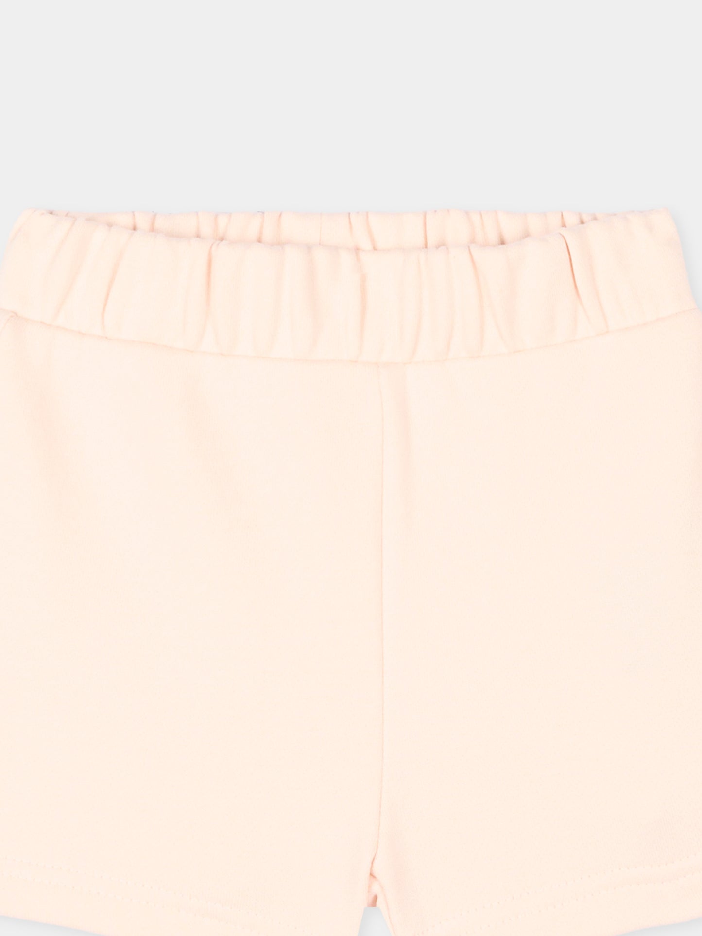 Shorts sportivi rosa per neonata con levriero,Trussardi Junior,TIP26024SH PINK SCALLOP SHELL