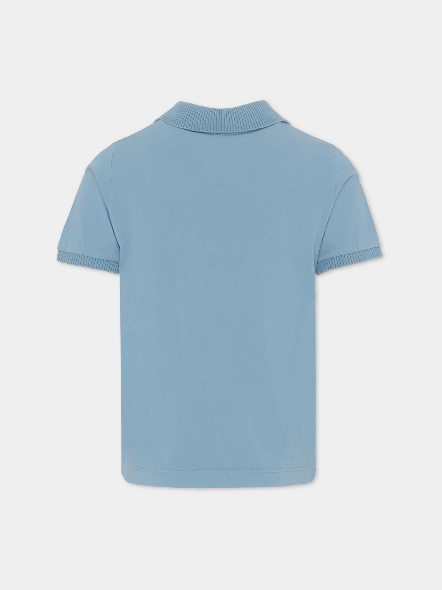 Polo azzurra per bambino con logo,Fay Kids,FU8P91 Z2129 626