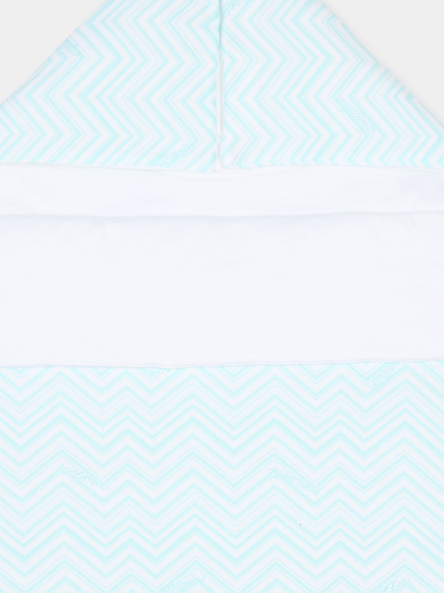 Sacco nanna bianco per neonati con logo verde acqua,Missoni,MU0500 J0394 100CE