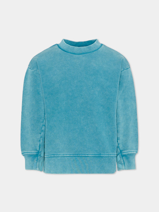 Felpa azzurra per bambino con logo,Stella Mccartney Kids,TU4R00 Z0499 614