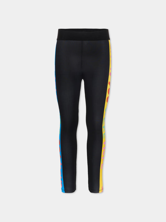 Leggings neri per bambina con logo,Stella Mccartney Kids,TU6A90 Z0157 930