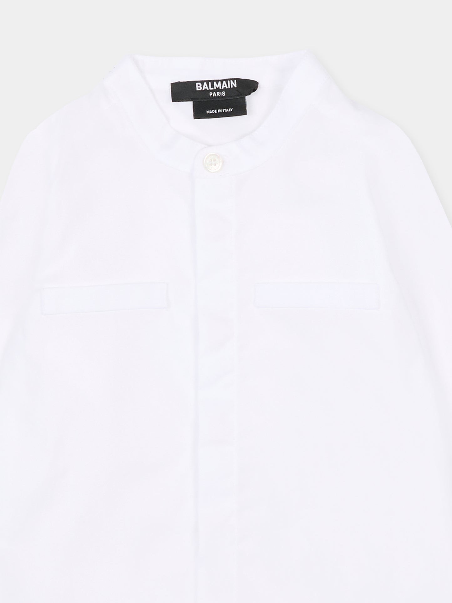 Camicia bianca per neonato con logo,Balmain Kids,BS5510 P0013 100