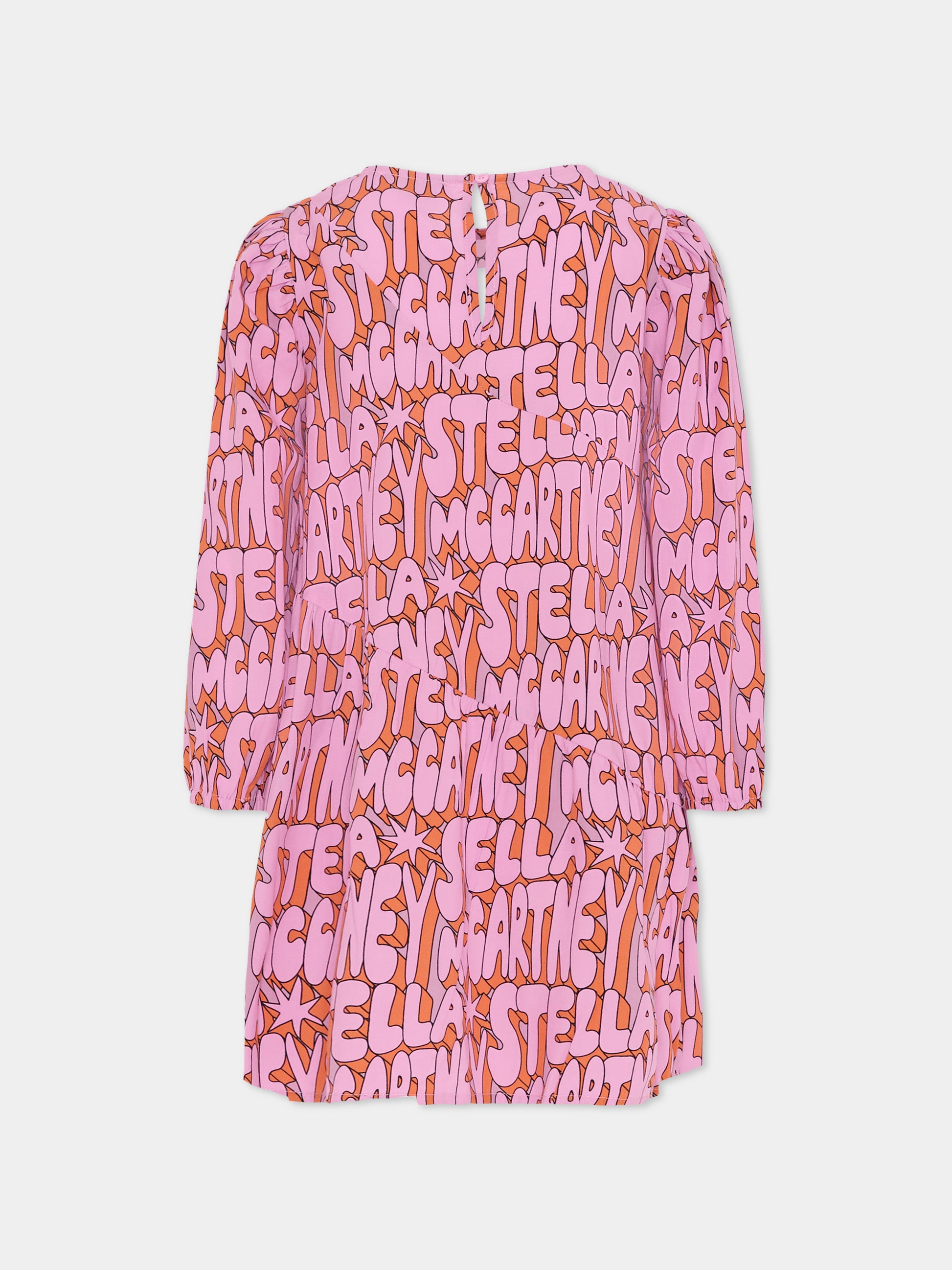 Vestito multicolor per bambina con logo,Stella Mccartney Kids,TV1C20 Z2072 557MC