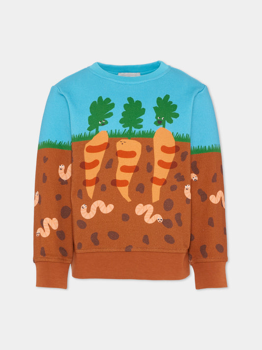 Felpa multicolor per bambino con carote,Stella Mccartney Kids,TV4Q60 Z0453 999