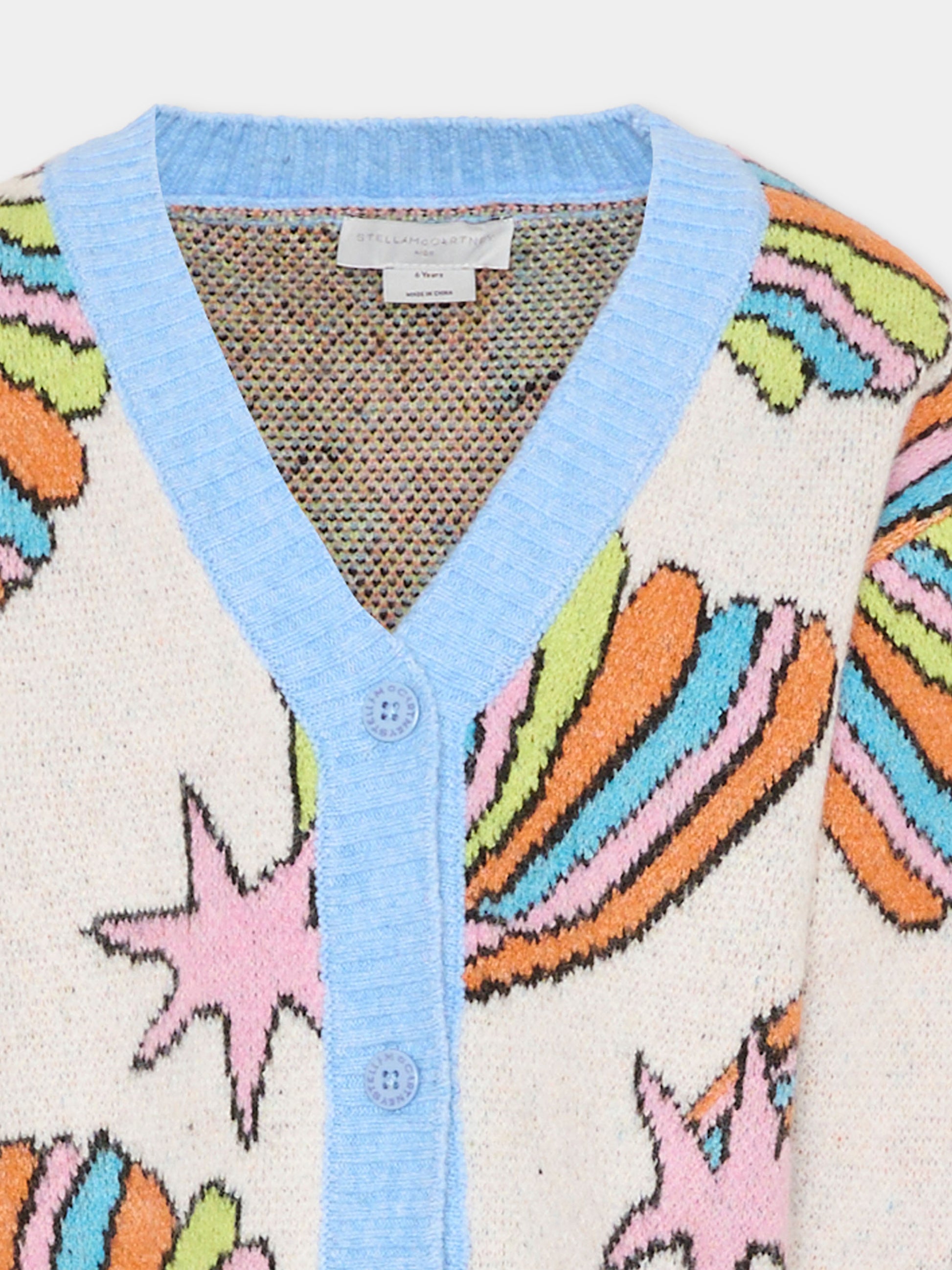 Cardigan multicolor con stelle per bambina,Stella Mccartney Kids,TV9C00 Z2292 999