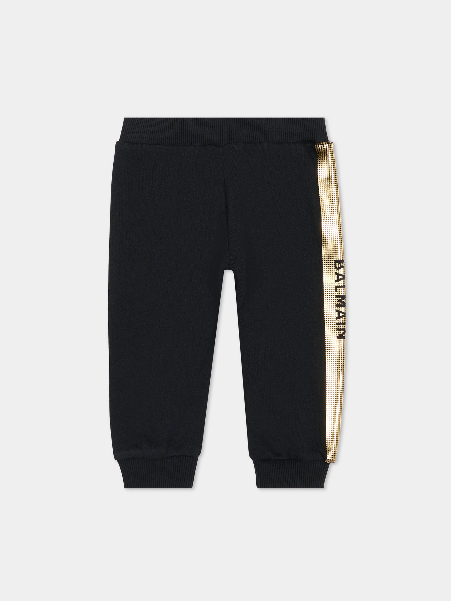 Pantaloni neri per neonati con logo,Balmain Kids,BT6640 Z0081 930OR