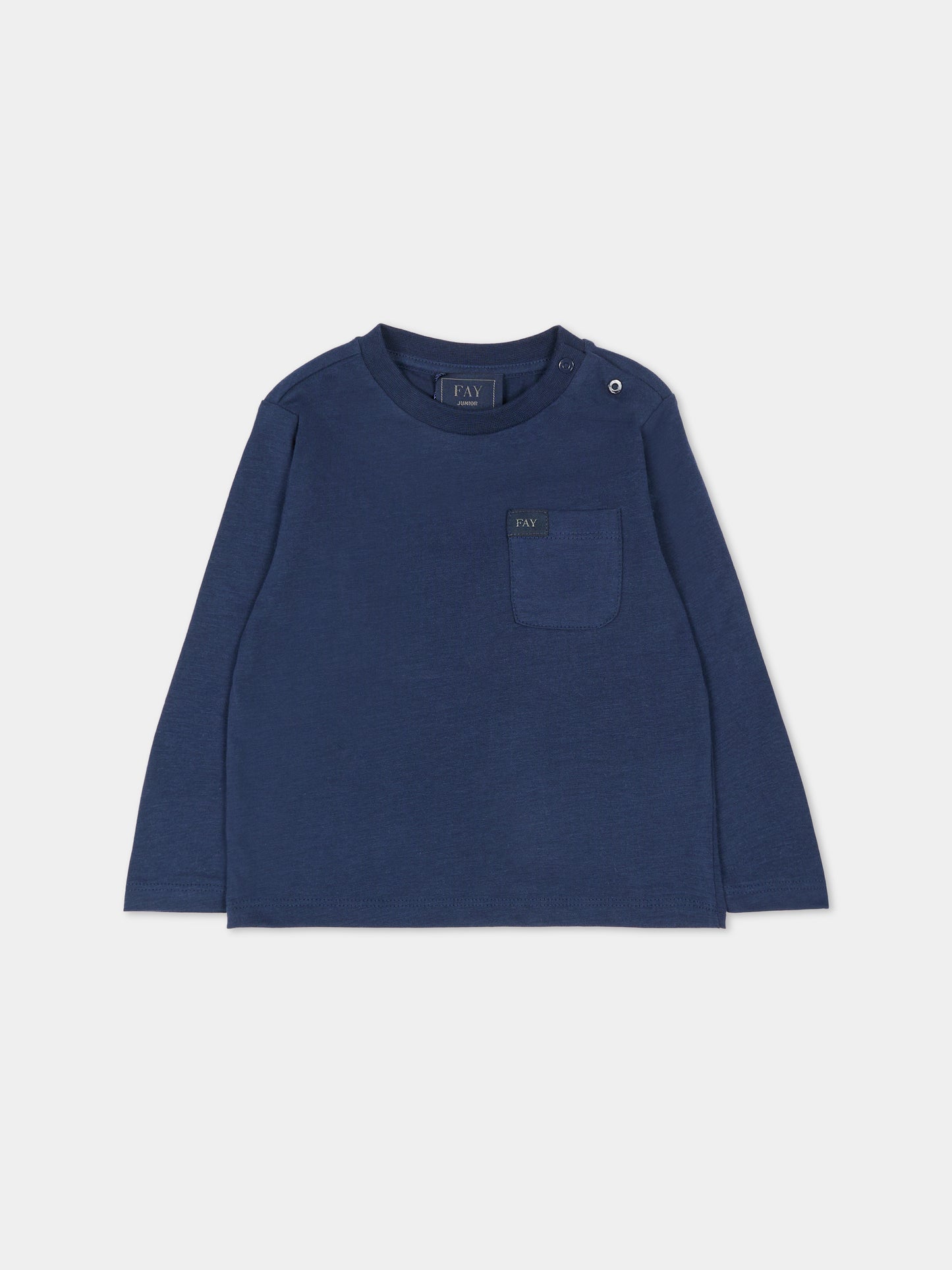 T-shirt blu per neonato con logo,Fay Kids,FT8500 Z0761 667