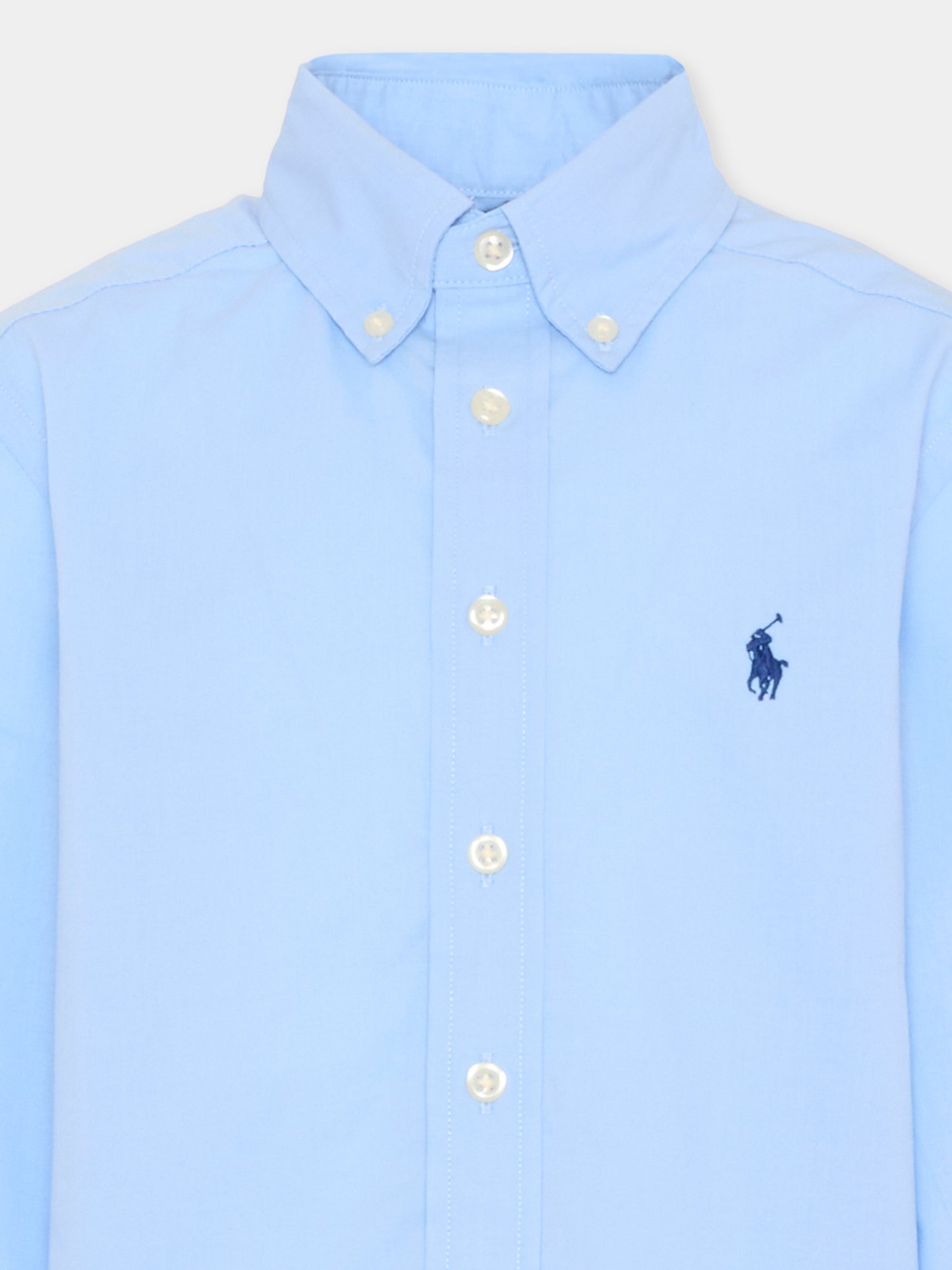 Camicia celeste per bambino con Pony,Ralph Lauren Kids,952199500