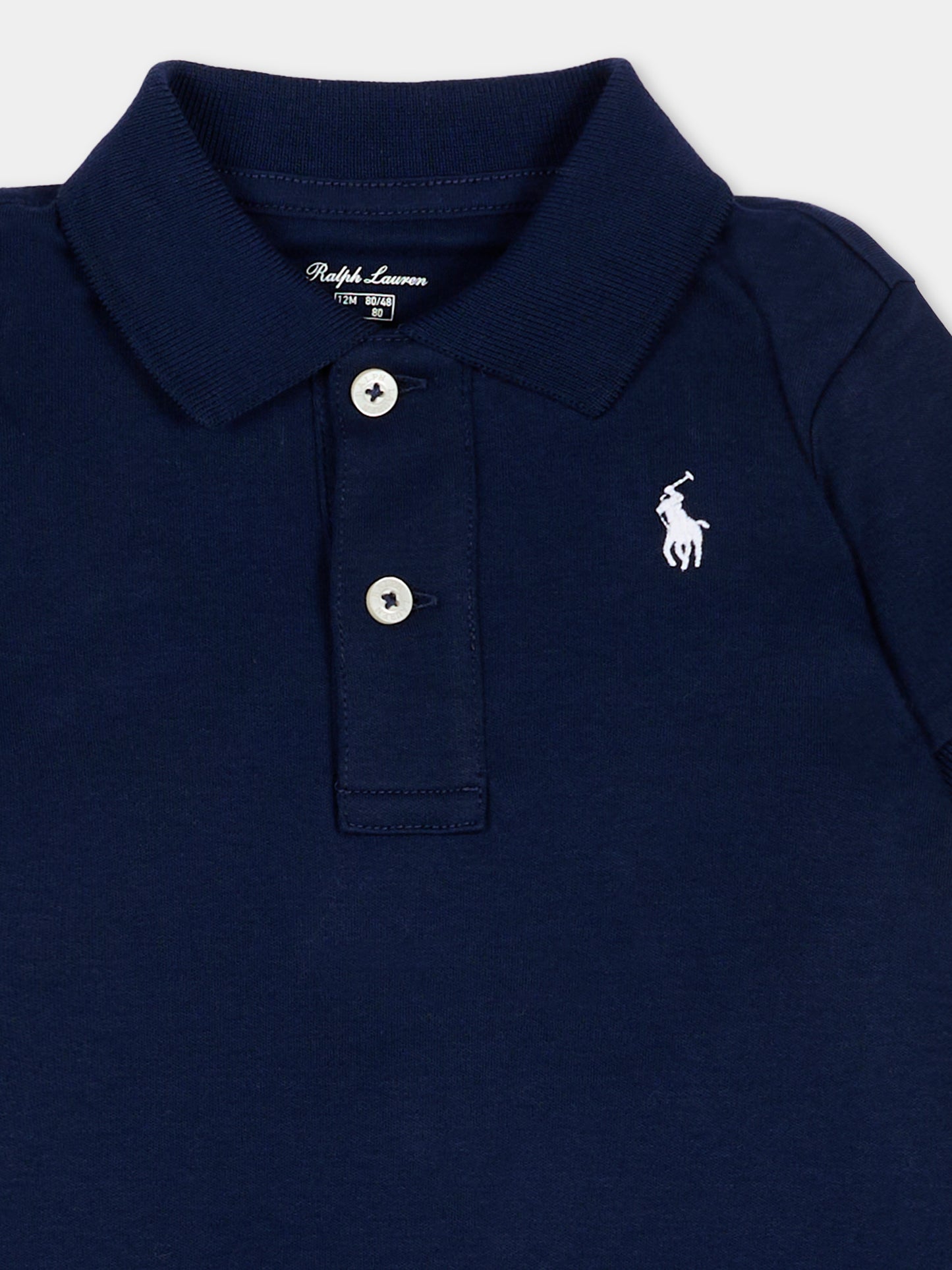 Body blu polo per neonato con Pony,Ralph Lauren Kids,735043003