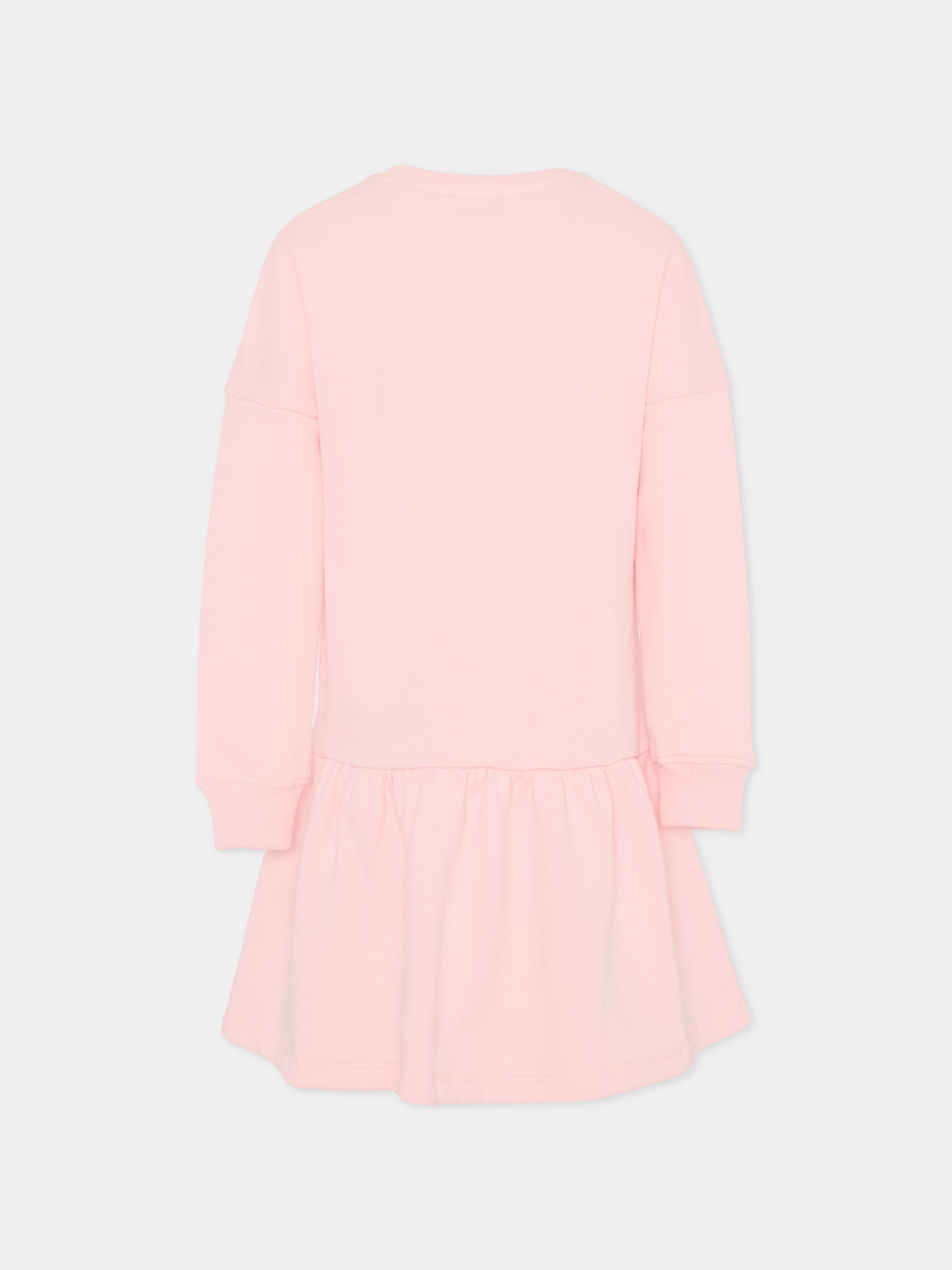 Vestito rosa per bambina con Teddy Bear e note musicali,Moschino Kids,HDV0GS LCA23 50209