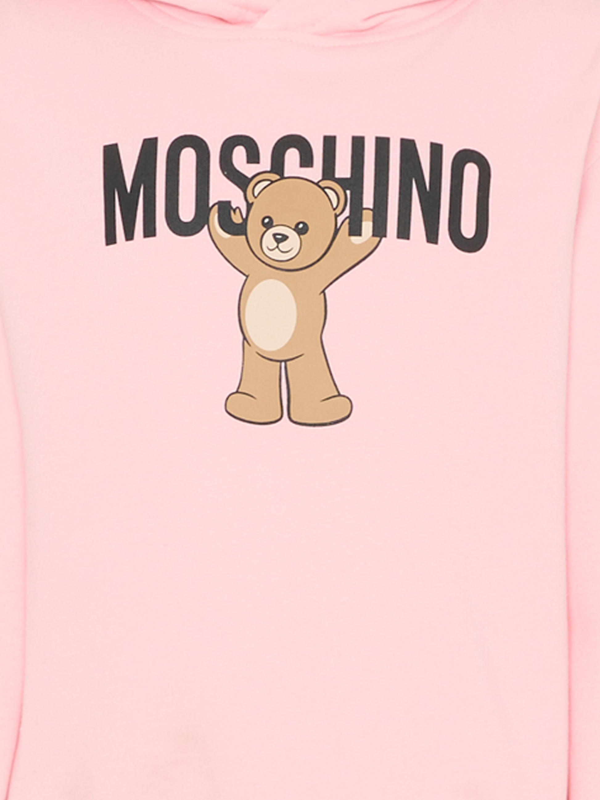Felpa rosa per bambina con Teddy Bear,Moschino Kids,HUF09F LCA40 50209