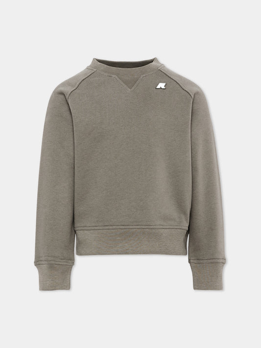 Green sweatshirt for boy with logo