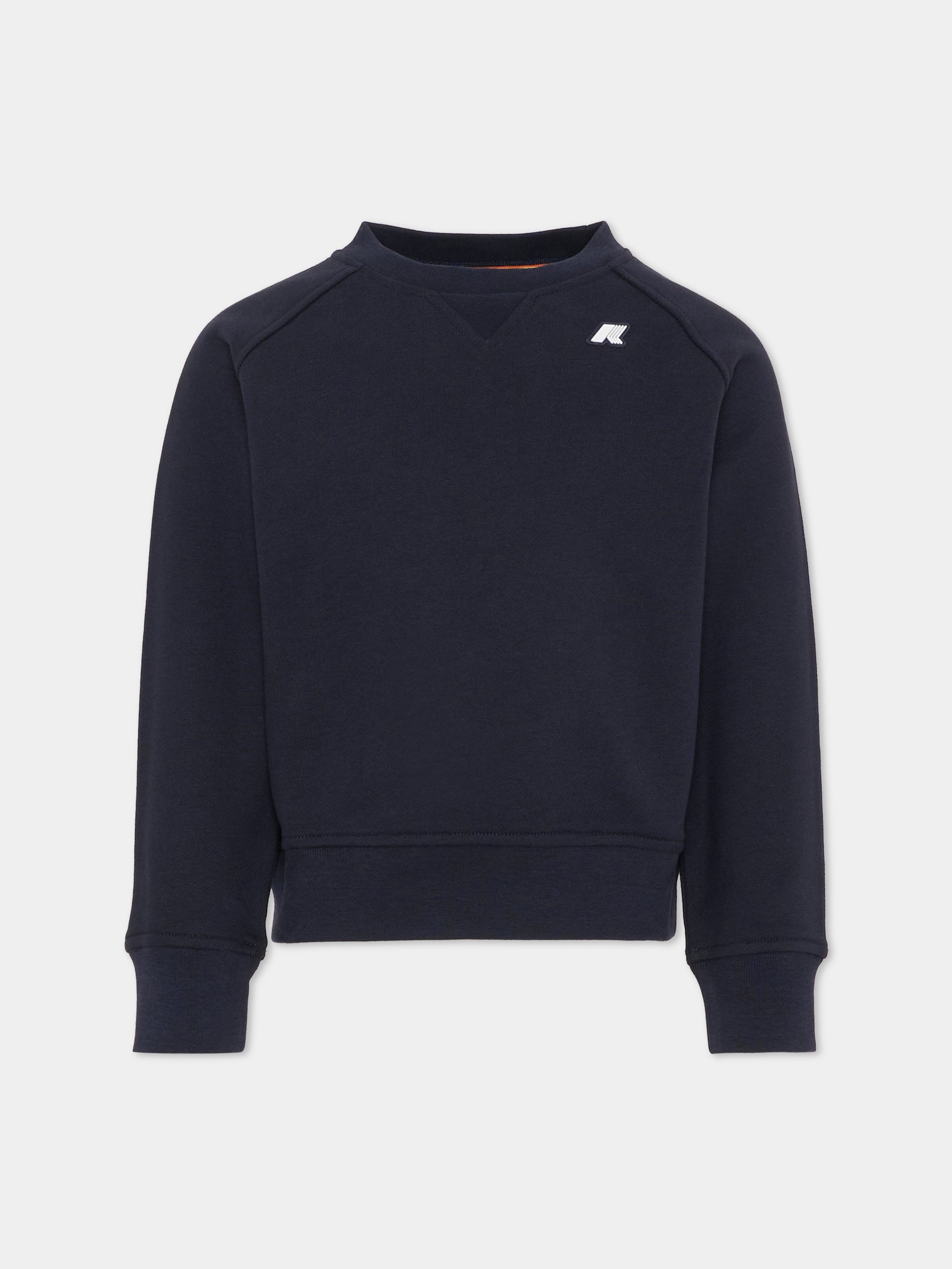 Felpa blu per bambino con logo,K-way,K51348W K89
