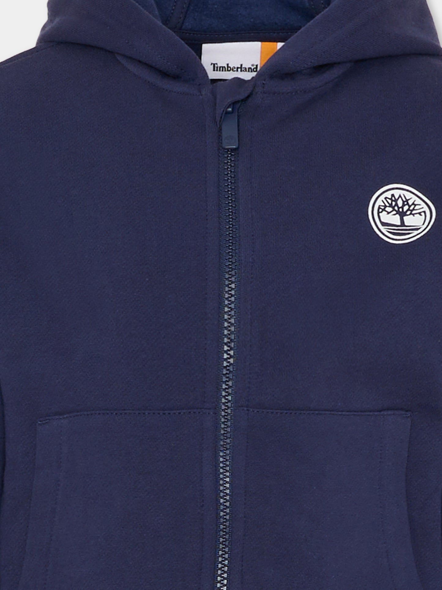 Felpa blu per bambino con logo bianco,Timberland,T60560 85T