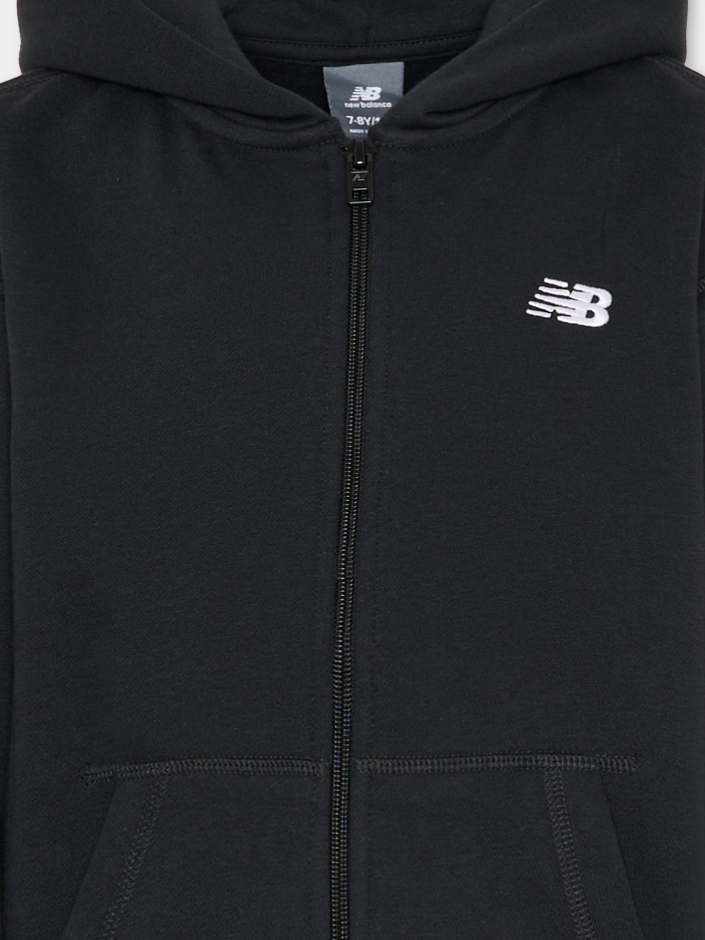 Felpa nera per bambini con logo,New Balance,LAKG0057 BK