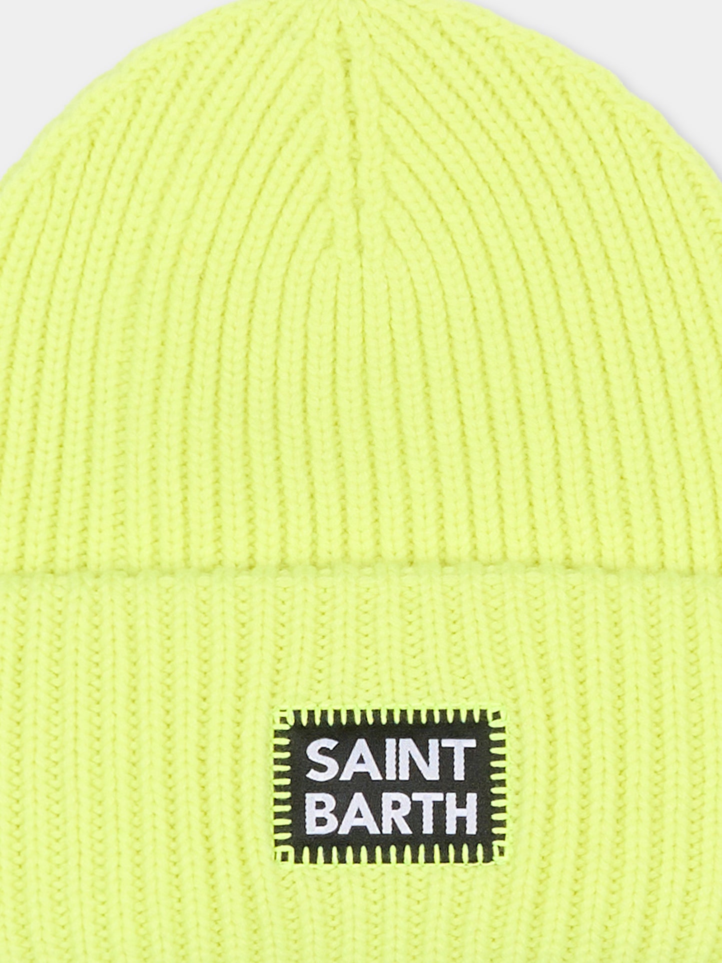 Berretto giallo fluo per bambini con logo,Mc2 Saint Barth,BRR0001 02540G