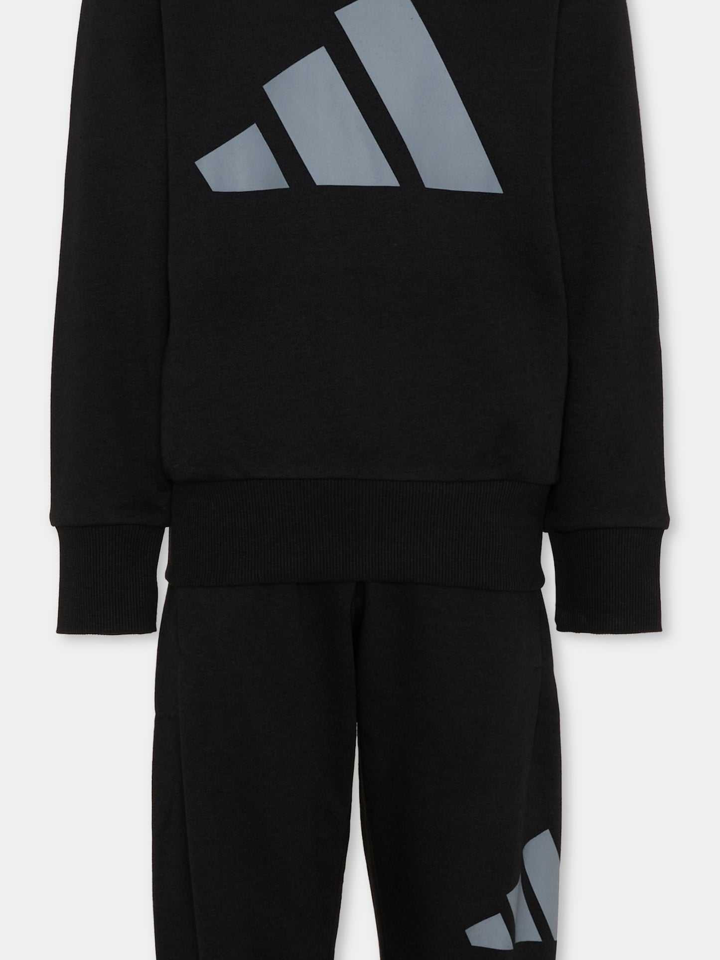 Completo sportivo lungo nero con logo per bambino,Adidas,KQ7836