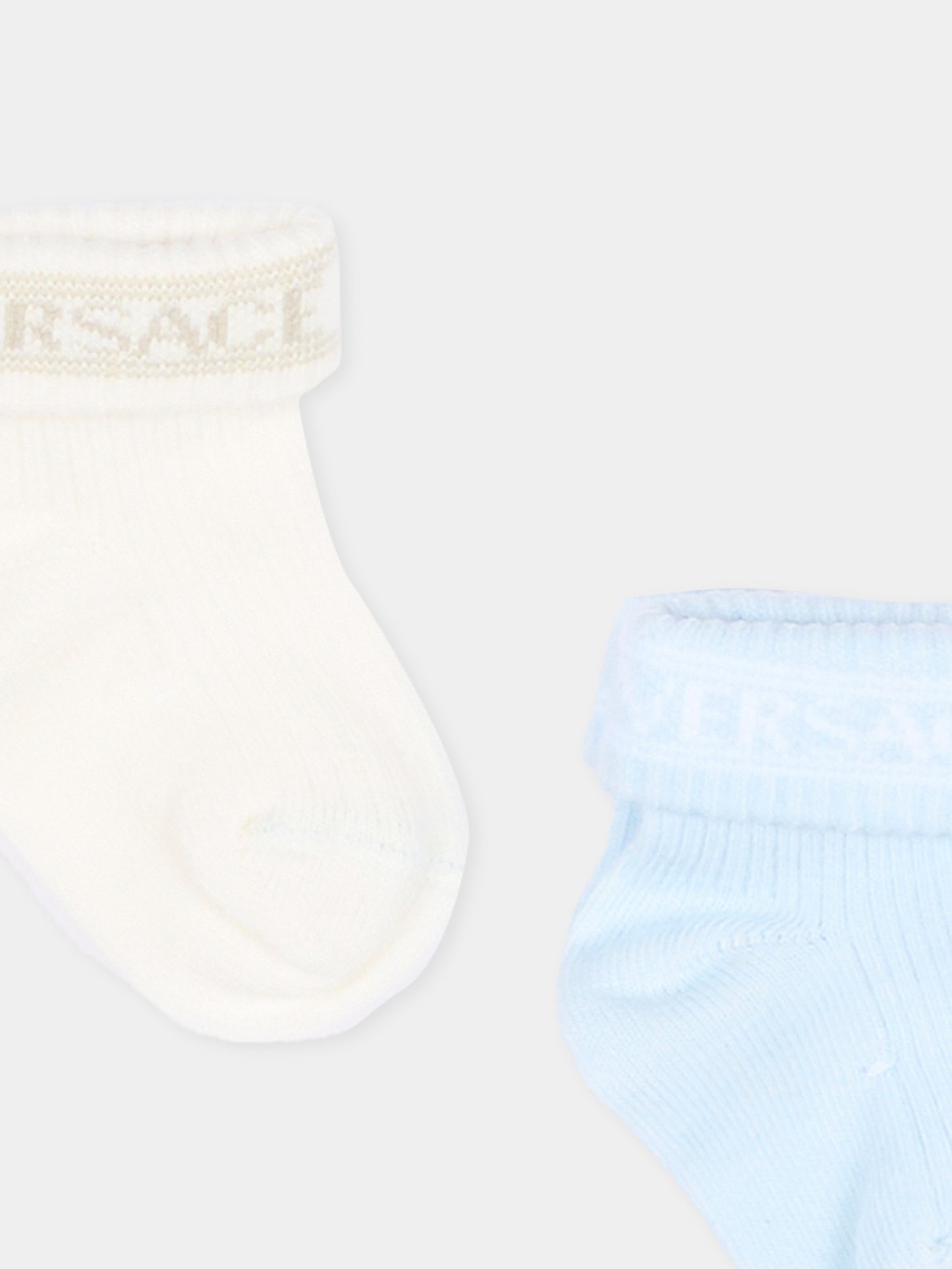 Calzini multicolor per neonato con logo,Versace,1022527 1A18061 6WN40
