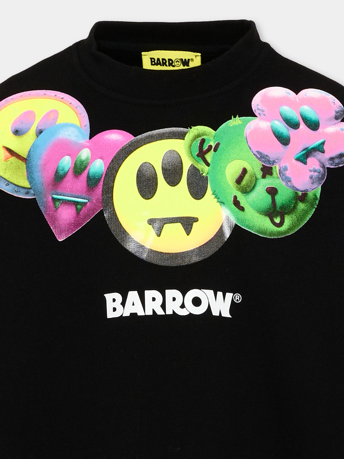 Felpa nera per bambina con smile,Barrow,F6BKJGSW170 110