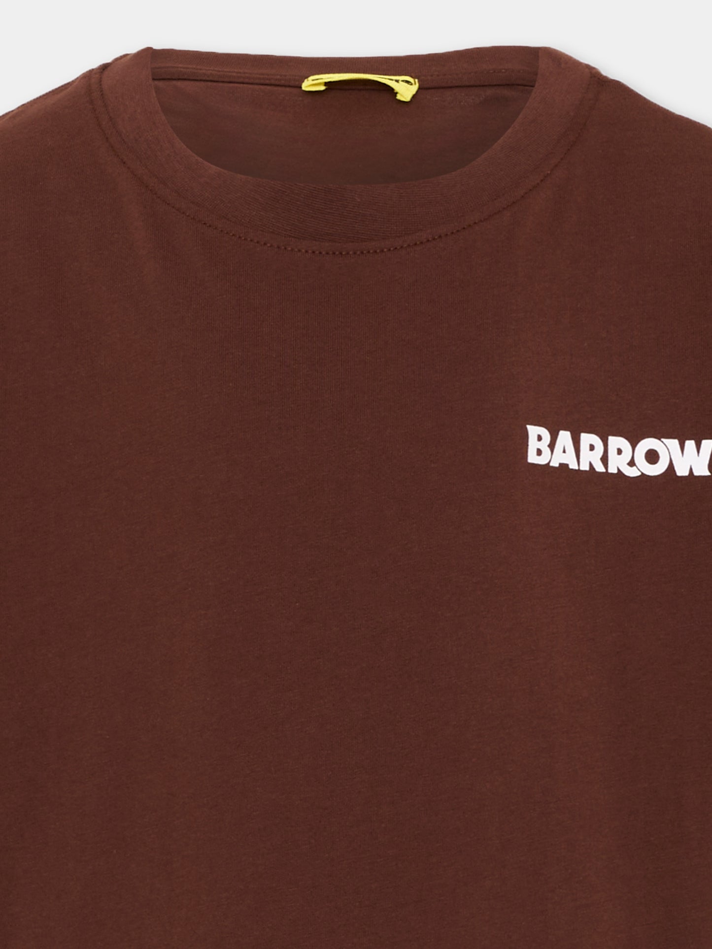 T-shirt marrone per bambini con logo,Barrow,F6BKJUTH012 408