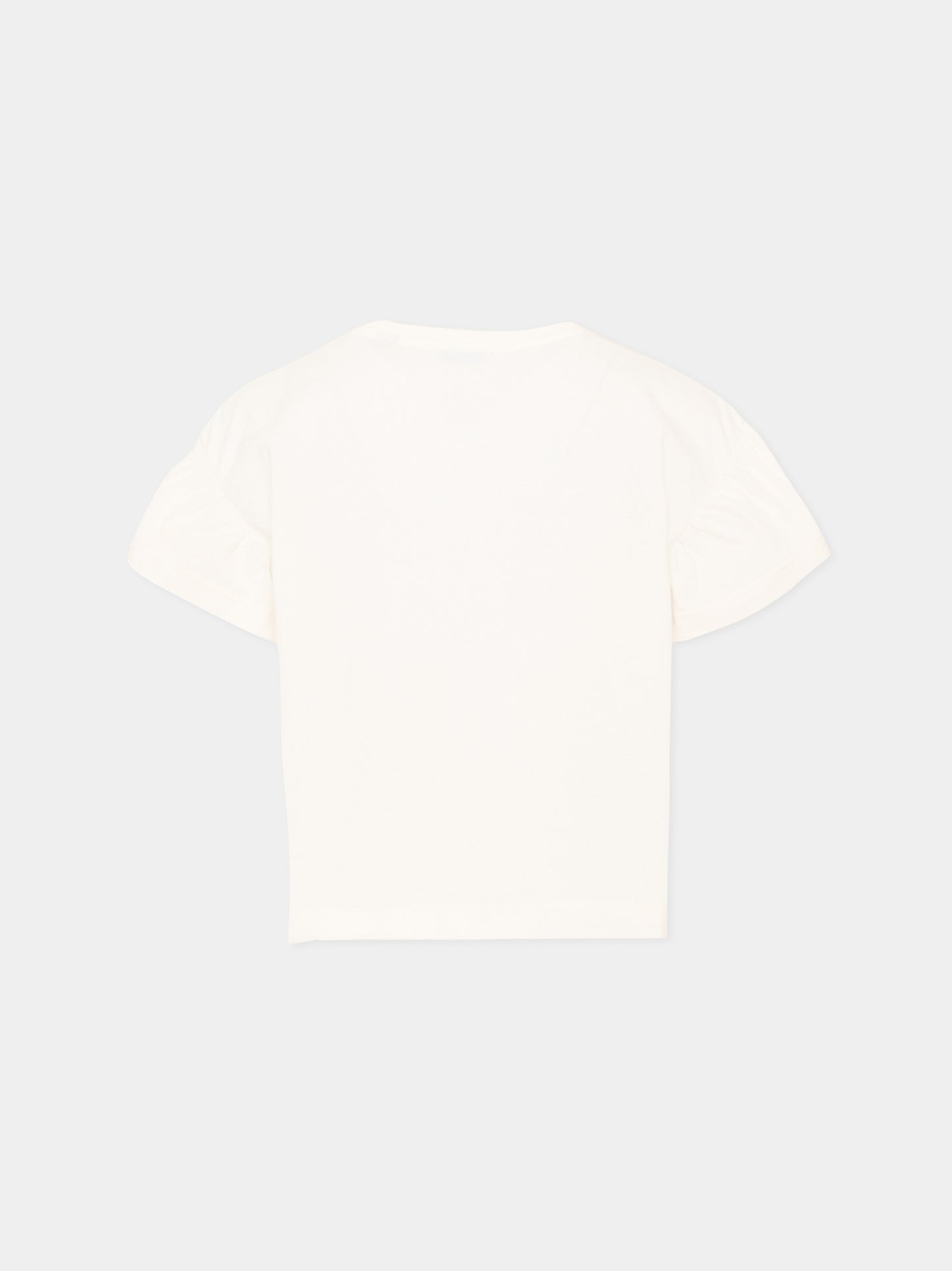 T-shirt avorio per bambina con fiocco check vintage,Burberry Kids,8129919 A2014
