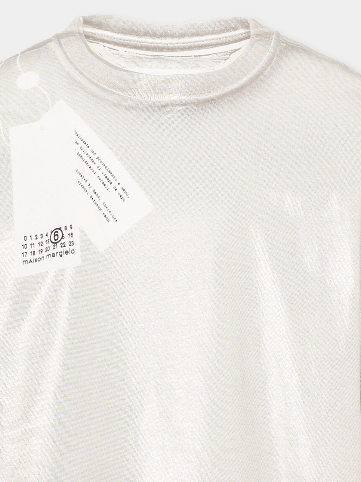 T-Shirt argento per bambini con logo,Mm6 Maison Margiela,M61144 MM02Y M6912